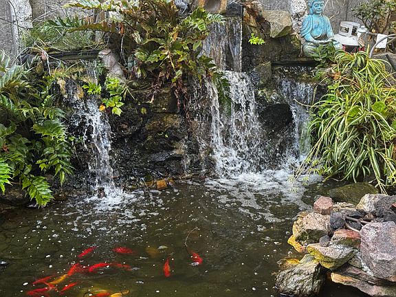 Koi Pond with Three Waterfalls