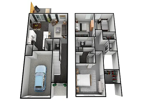 Floor plan 3 bedroom, 1 car garage