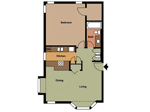 Floor plan 1 Bed / 1 Bath