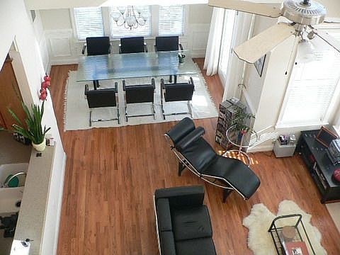 Living room seen from second story