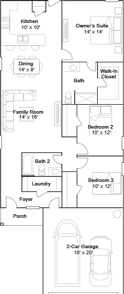 3 bed, 2.0 bath, 1411 sqft, $1,610 — Photo 2