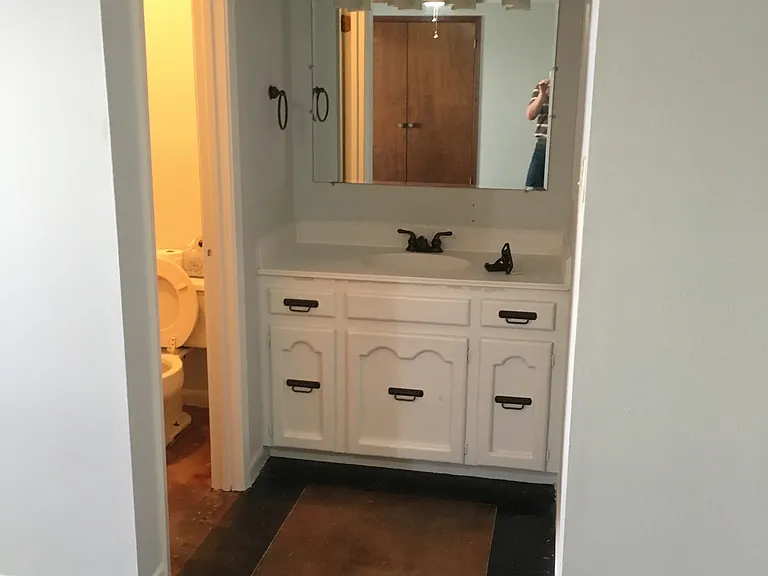 Master bedroom with master bathroom
