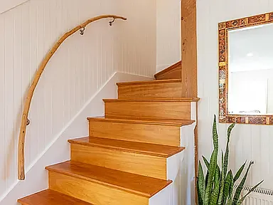Stairs leading up to 2nd floor master bedroom