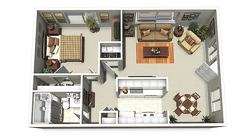 Floor plan BOND 1x1