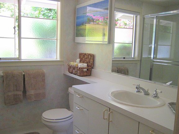 Large BR with linen closet, extra large shower, & vanity