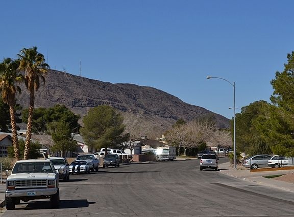 Looking west down street