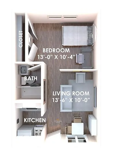 Floor plan One Bed - One Bath