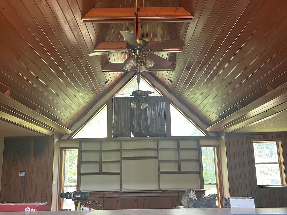 vaulted ceiling from kitchen into living room