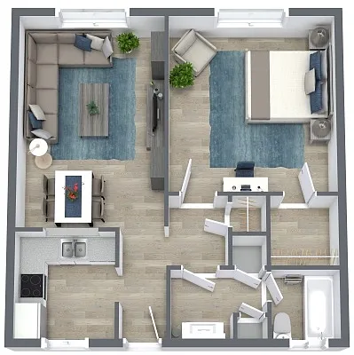 Floor plan The Central Garden with W/D