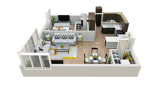 Floor plan 1 Bed 1 Bathroom