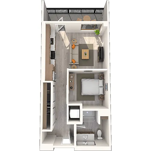 Floor plan S1 0x1-607 SF
