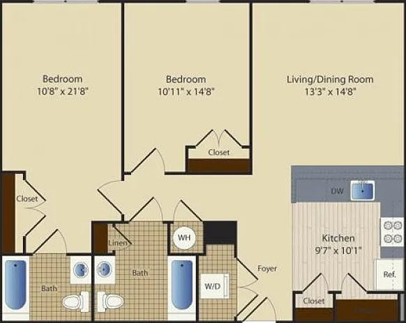 Two Bedroom Two Bath (987 SF) Two Bedroom Two Bath (987 SF)