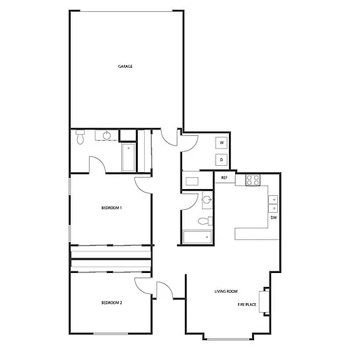 Floor plan 2 BED 2 BATH LOWER