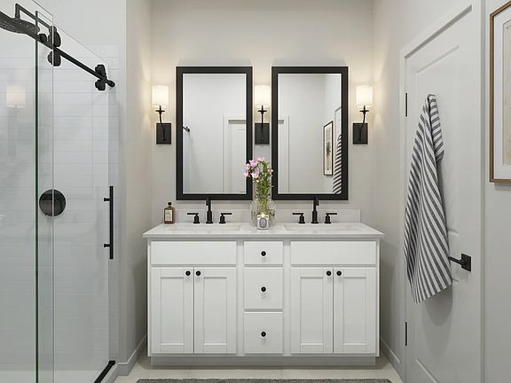 Primary bath with dual sinks