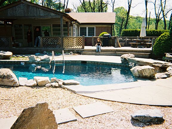 backyard pool and deck