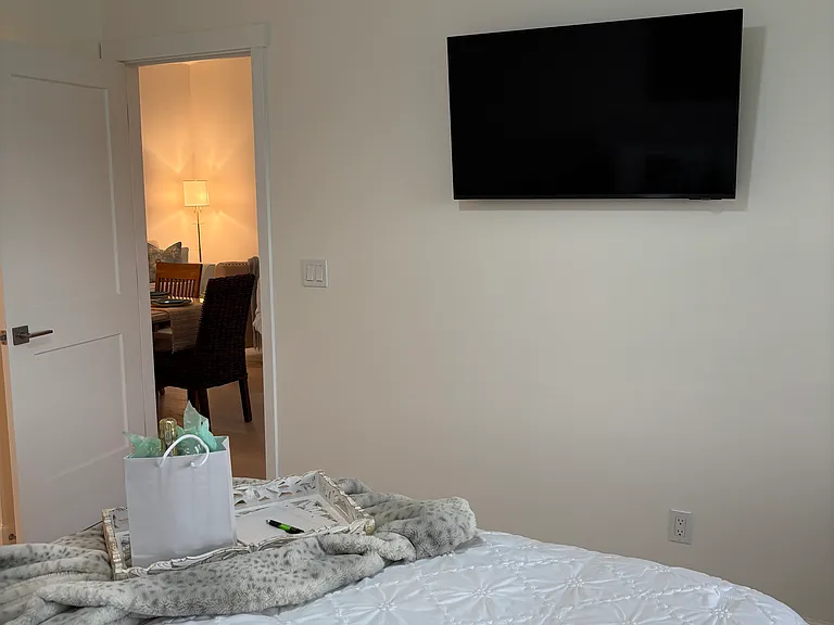 Master bedroom and new 43" TV
