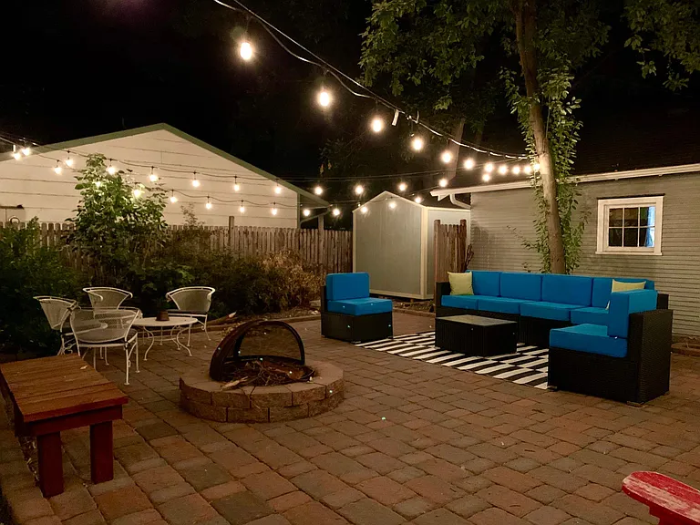 Back patio and seating area.