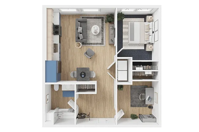 Floor plan 1x1 + Den - D1