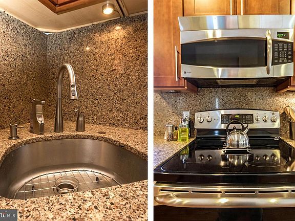 granite countertops and wall