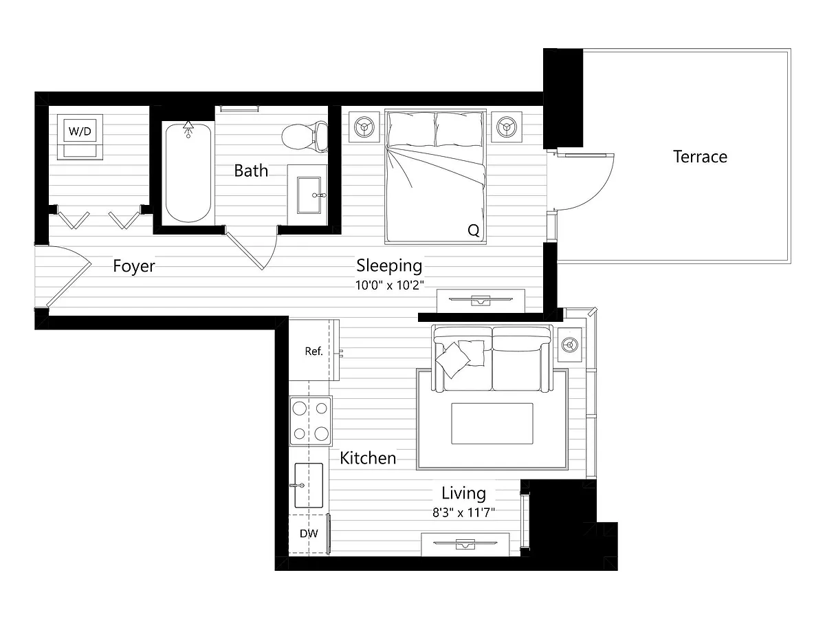 Floor plan MS16 | Studio | 1 Bath