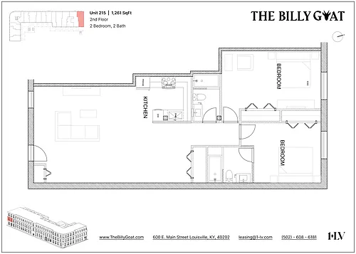 Floor plan 2 Bedroom 2 Bath Suite