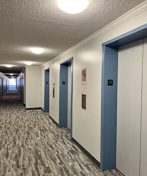 3 -- newly renovated elevators.
