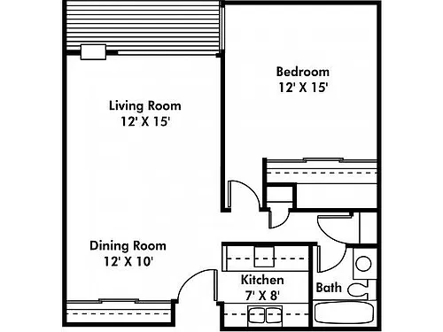 Floor plan 1 Bed 1 Bath