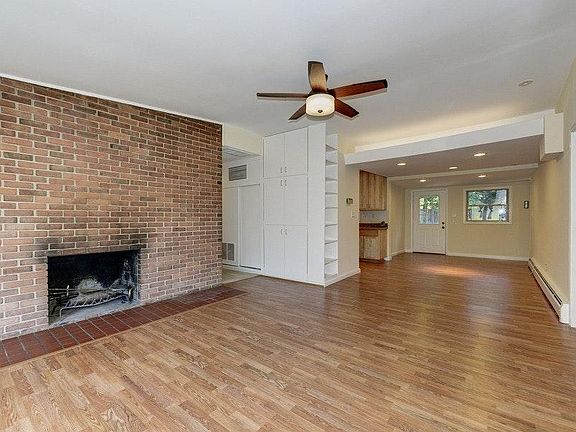 Living room with natural fireplace