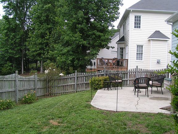 Backyard includes the patio and fenced yard