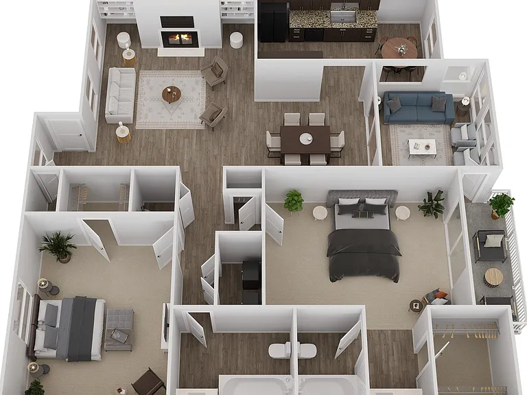 2B 3D Floor Plan 2B 3D Floor Plan