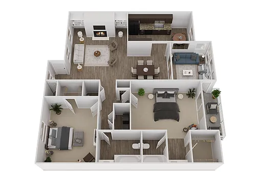 Floor plan 2BRL - 2 Bedroom - Luxe