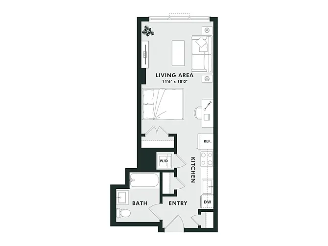 Floor plan S5 | Studio | 1 Bath