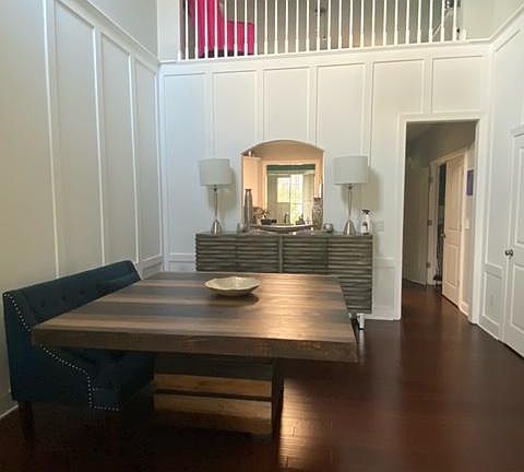 Dining room area with loft view