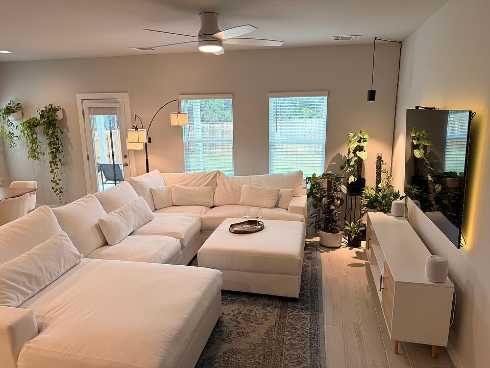 - XL White Sectional Sofa with Ottoman