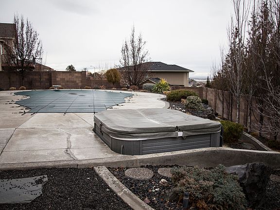 Safety cover on pool.