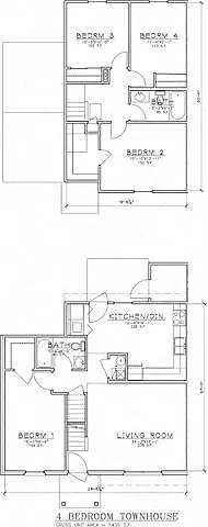 Floor plan 4 Bedroom Unit