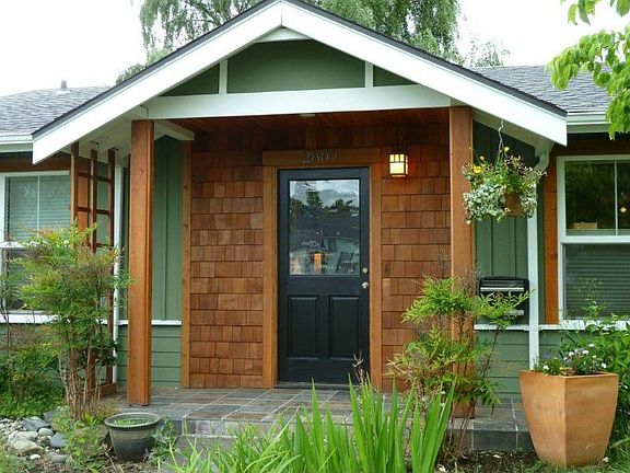 Front Porch with Cedar Accents and Slate welcomes you home