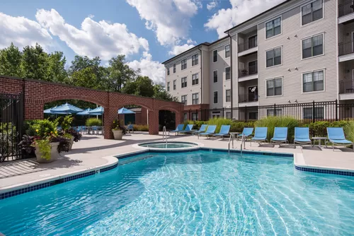 Outdoor Resort-Style Pool, Hot Tub, and Sundeck - The Cosmopolitan at Lorton Station