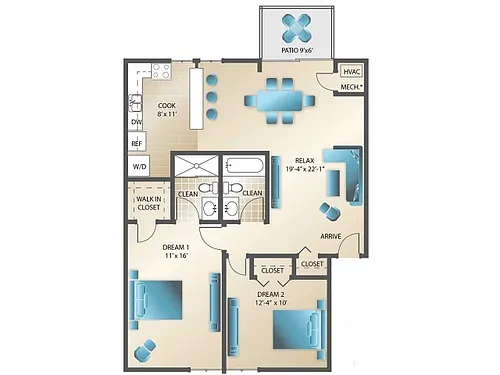 Floor plan 2BD