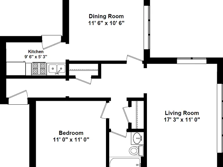 Represents 720 SQFT apartment in the 3419 Building