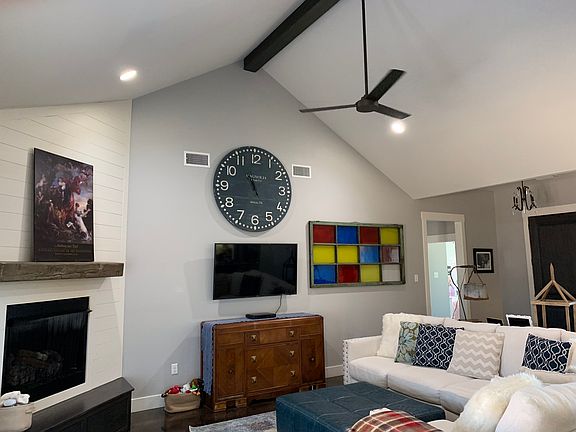wood beam in living 