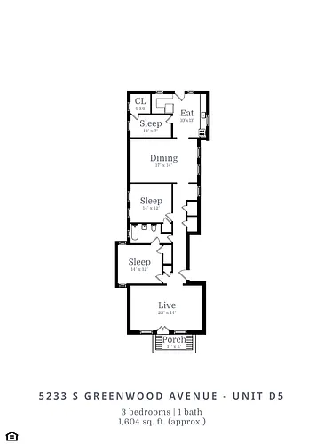 Floor plan 3 Bed | 1 Bath (D5)