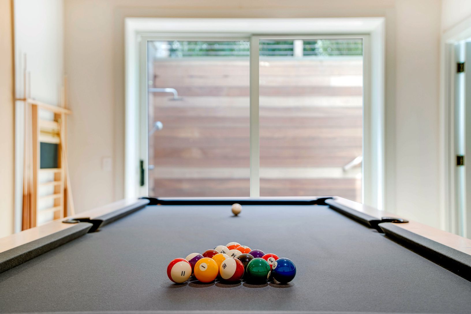  rec room and outdoor shower beyond