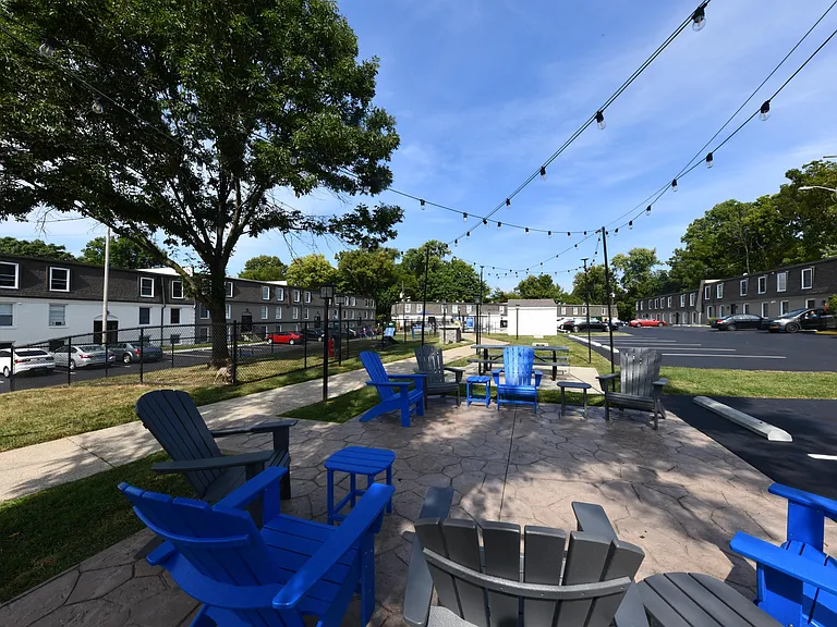 Lounge Chairs and Overhead Twinkle Lights