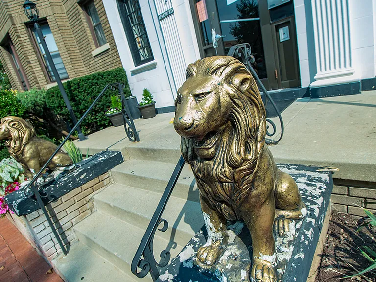 The Abby Apartments Entrance Lion