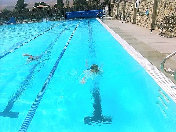 1 block away Olympic size pool
