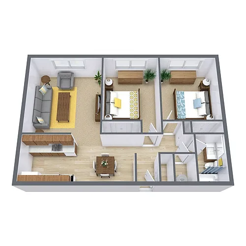 Floor plan Two Bedroom 21B