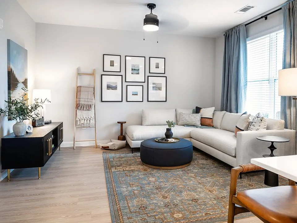 Living room with ceiling fan