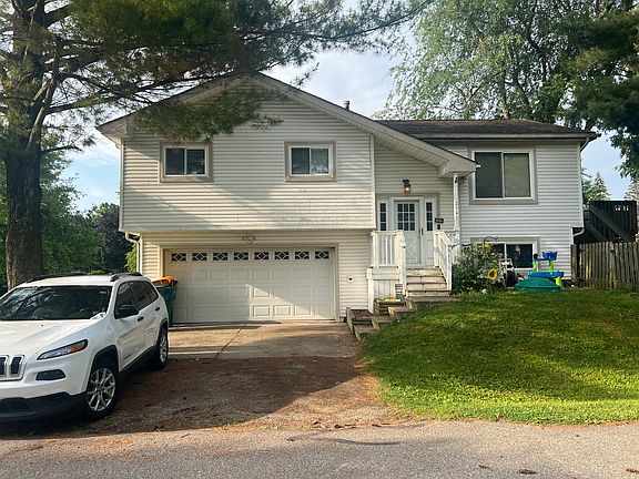 front of house. 2 car garage