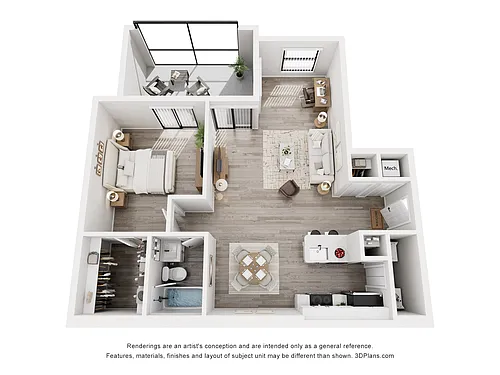 Floor plan Palm | 1 Bed | 1 Bath | Standard